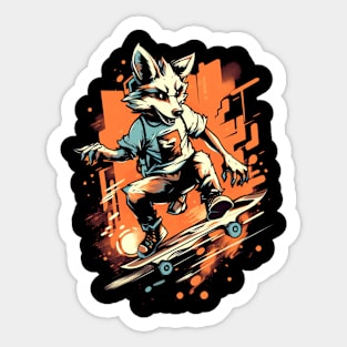 Wolves Skateboarding - Wolf - Skateboard - Skateboarder - Graffiti Sticker